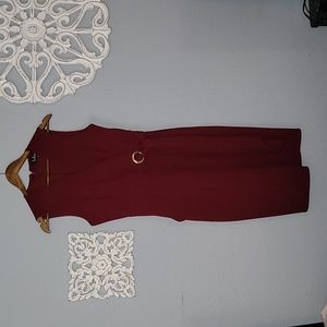 Faux wrap sheath dress